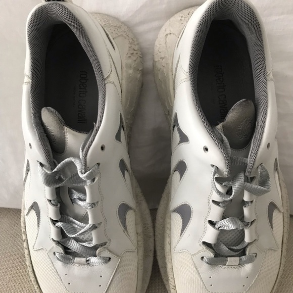 Men Roberto Cavilli white sneakers size 10 - Picture 4 of 7